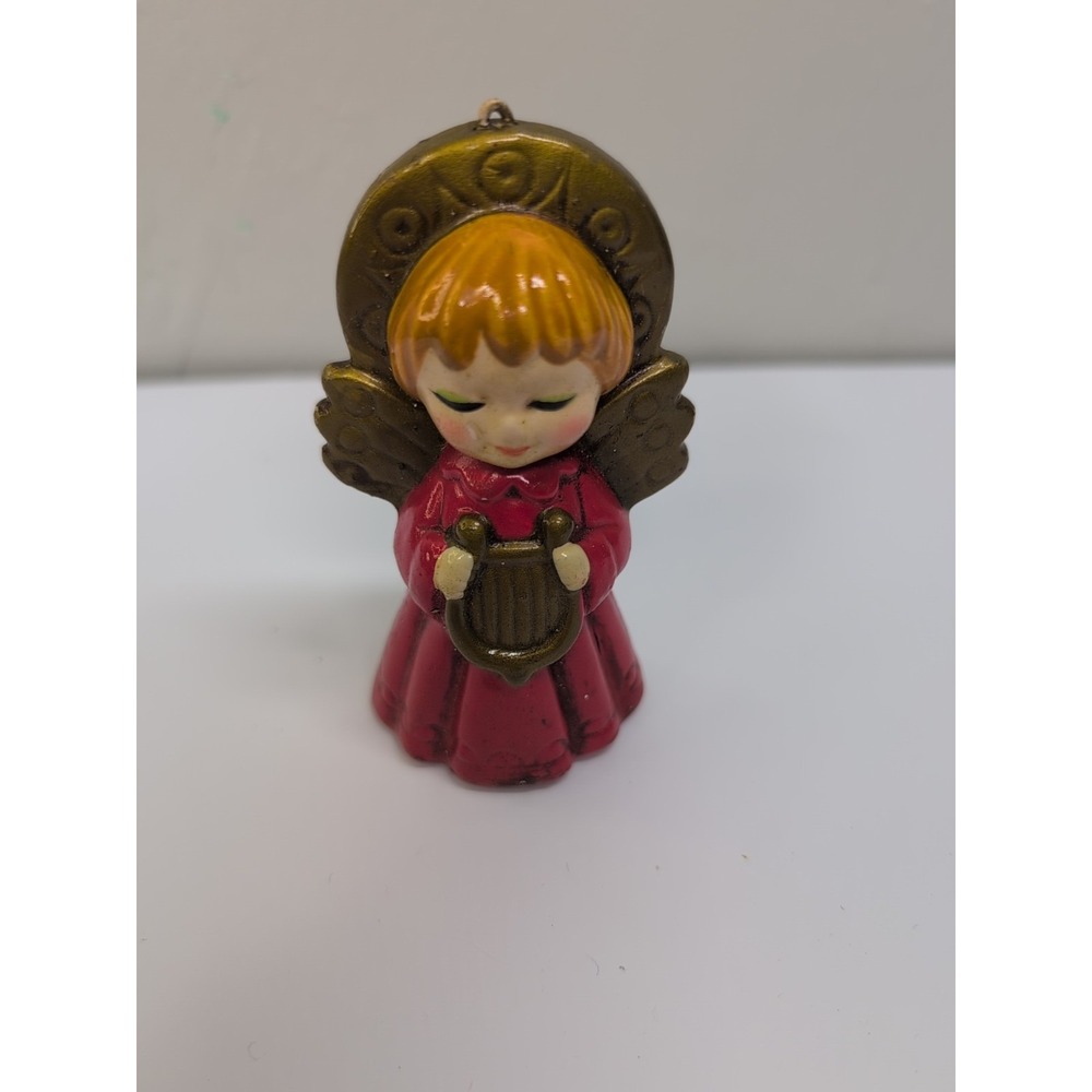 Ardco mid‎ century angel Christmas papermache Japan Red Vintage